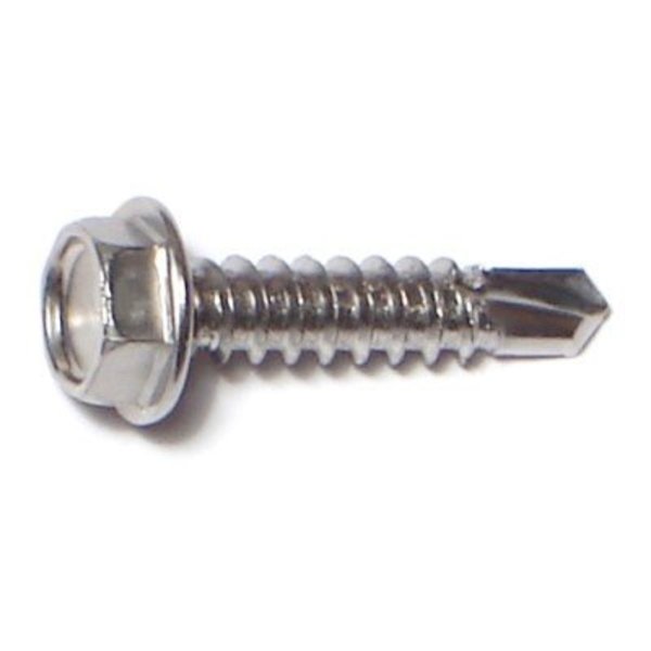 Midwest Fastener Self-Drilling Screw, #8 x 3/4 in, Zinc Plated Stainless Steel Hex Head Hex Drive, 100 PK 09843